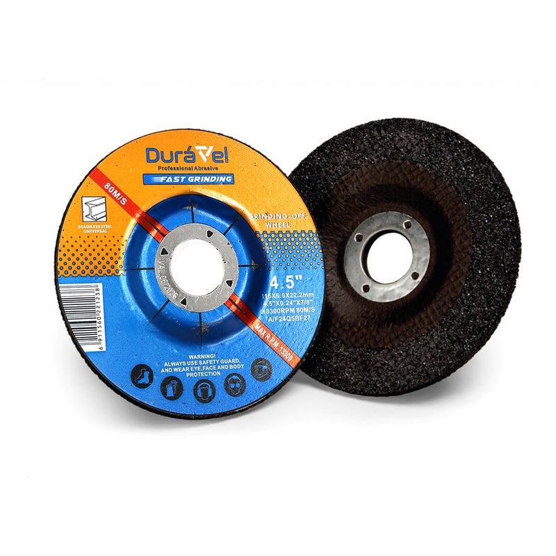 Duravel Fast Grinding Wheel - 4.5" Aluminum Oxide Grinding Disc for Metal & Stainless Steel - Image 1